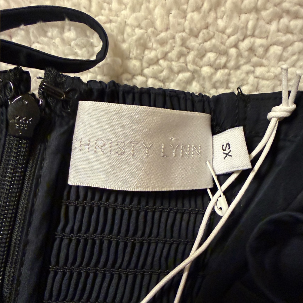 Christy Lynn Mira Tiered Midi Dress Navy Blue Sleeveless - Picture 10 of 11